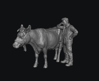 SMF8308 Modern Male Farmer and Dairy Cow