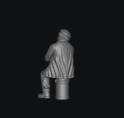 SMF8333 Male Farmer Sitting on Milk Churns Sleeping 5
