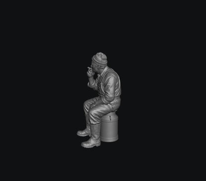 SMF8333 Male Farmer Sitting on Milk Churns Smoking 1